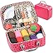 PU Leather Bag Sewing Kit OHYEYE, Sewing Supplies with 85 Sewing Accessories Kit,Mini Sew Basket for Adults,Beginner,Travel and Craft Gift