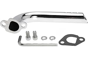 VIWEREL Header Exhaust Pipe Kit for DuroMax 7HP GX160 GX200, for Non Hemi Predator 212CC 196CC 6.5HP, for Coleman CT200U Trail 200 BT200X CT200-ex, for Baja Warrior MB200 Go Kart Mini Bike