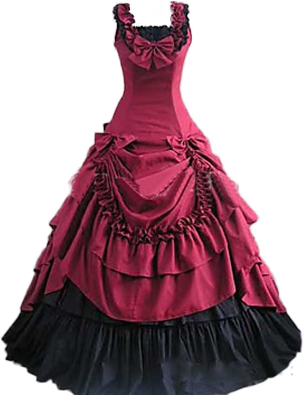 Halloween Lolita Princess Ballgown Dress Victorian Gothic Carnival Fancy Dress with Bustle