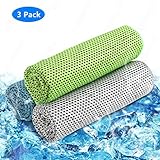 Cooling Towel, Cooling Towels for Sports, Fitness, Yoga, Pilates, Gym, Golf, Hiking, Biking and More, 35 x 12 inch（3 Pack）