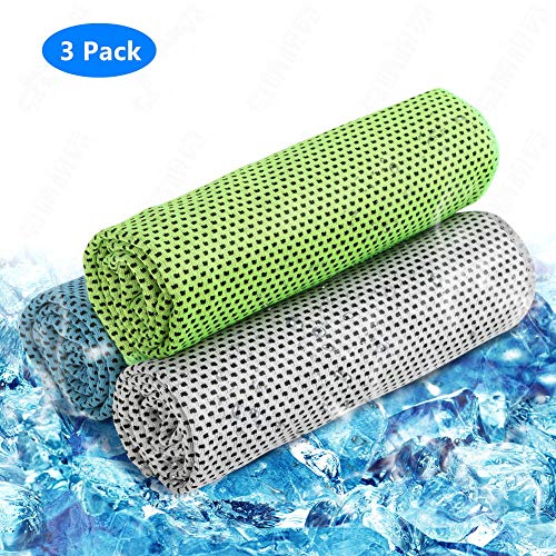Cooling Towel, Cooling Towels for Sports, Fitness, Yoga, Pilates, Gym, Golf, Hiking, Biking and More, 35 x 12 inch（3 Pack）