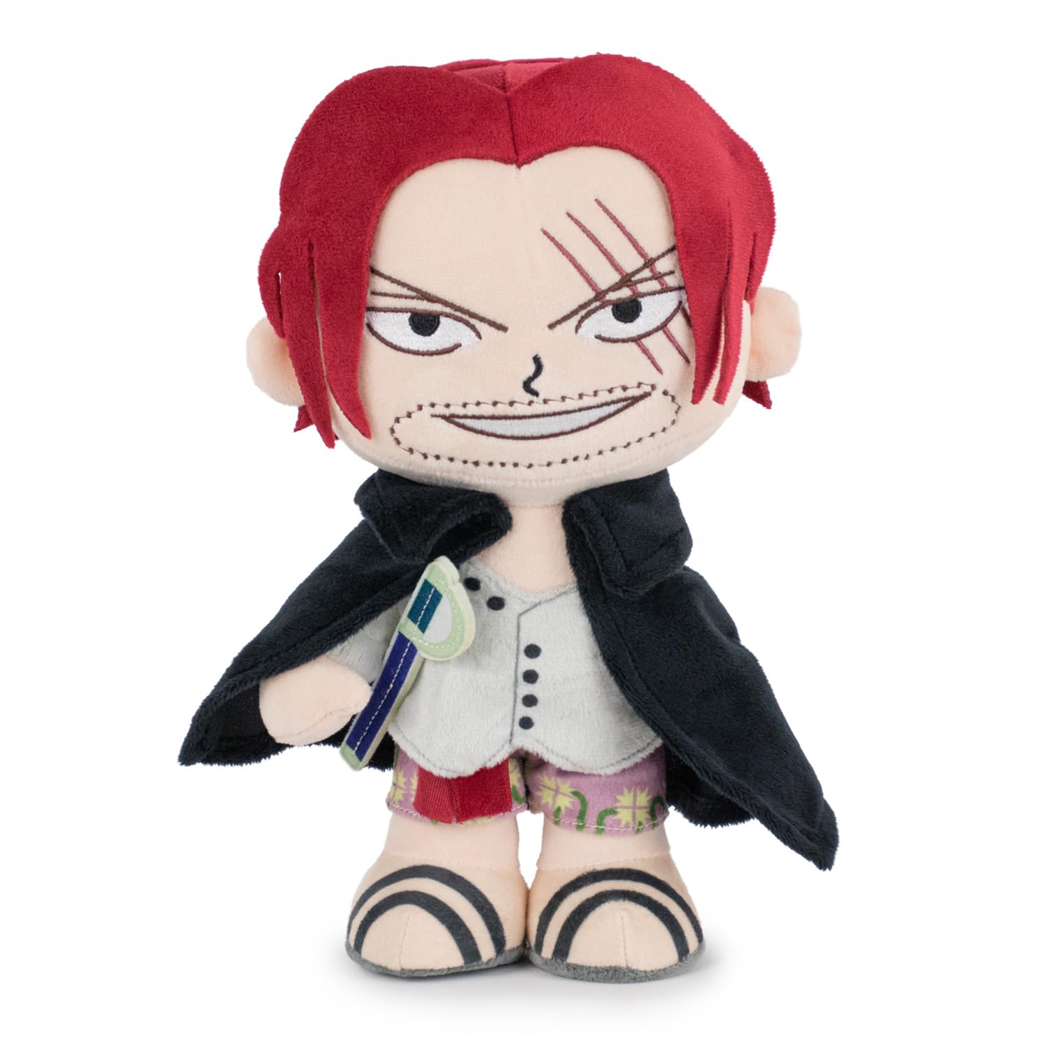 BARRADO One Piece - Soft Toy of the Characters of One Piece - 28cm, 11'02" - Luffy, Sanji, Roronoa Zoro - Super Soft Quality (Shanks)