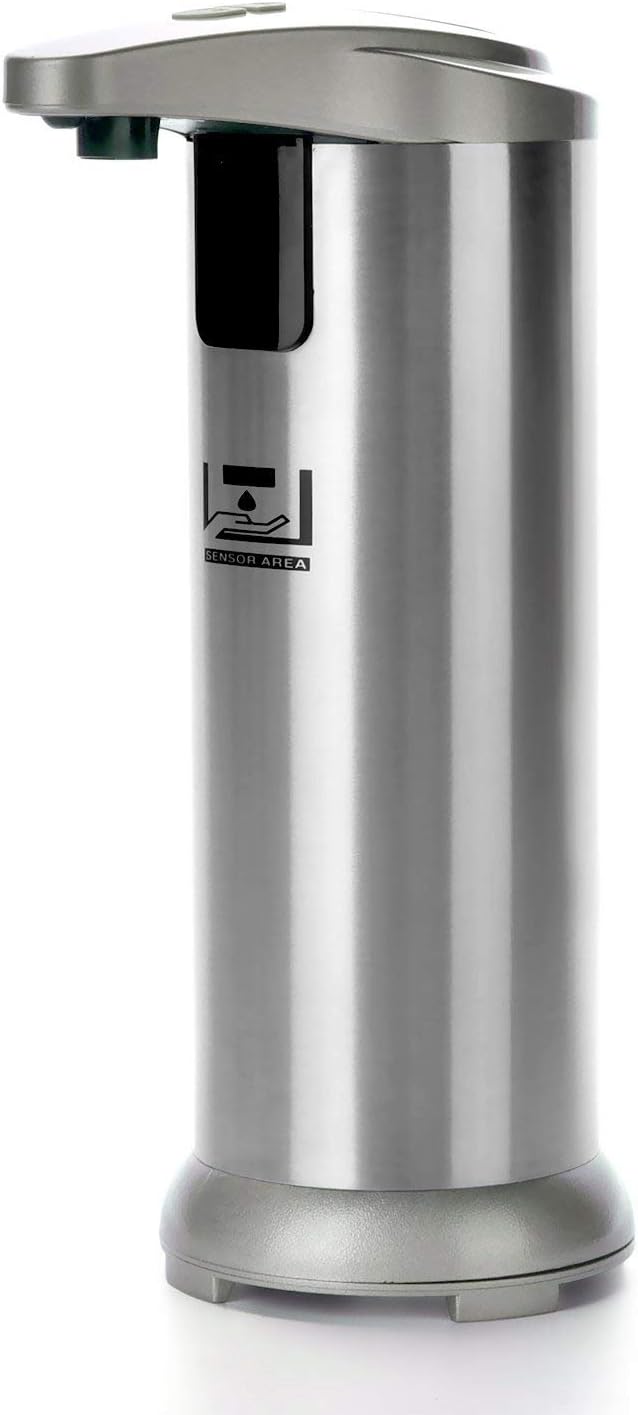 MABOLON Soap Dispenser, Touchless Automatic Soap Dispenser,304 Stainless Steel Hands-Free Motion Sensor Liquid Dish Soap Dispenser for Kitchen&Bathroom(5 Level Volume Control,Low Power Indicator) …
