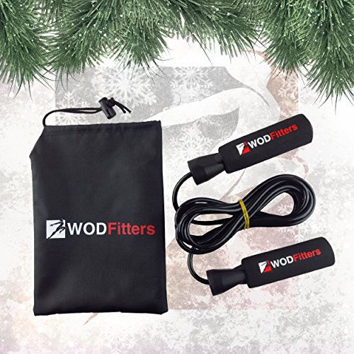 WODFitters Jump Rope for Cardio Fitness Training - for Weight Loss and Heart Health - Super Quick Ball Bearing - Adjustable - Perfect for Boxing, MMA, Cross Training