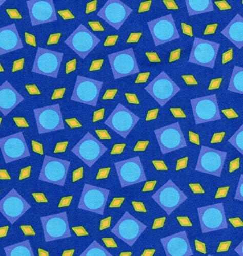 Marcus Blue Geometric Print Cotton Flannel 45" Wide 2 Yards