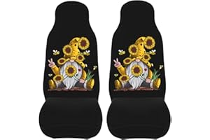 Sunflower Gnome Car Seat Covers for Women Vehicle Seat Protector Bucket Seat Cover Fit for Cars,Trucks,SUVs and Vans