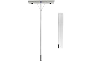 GYMAX Extendable Aluminum Snow Rake, 5'-20' Scratch Free Snow Rake with 26" Blade, 5-Section Tubes & Soft TPE Anti-Skid Desig