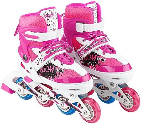 AODI Inline Skates for kids, Adjustable Featuring Illuminating Front Rear Wheels Rollerblades Safe Stable Roller Skates for Boys and Girls - Multiple Sizes and Colors