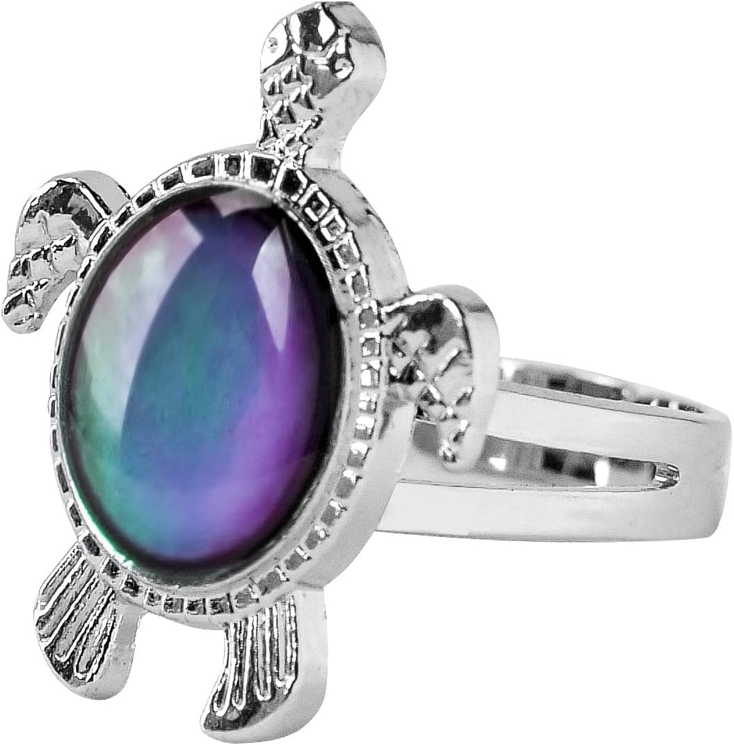 Heart Shaped Mood Ring Can Change The Color And Adjustable The Size Of The Decorations