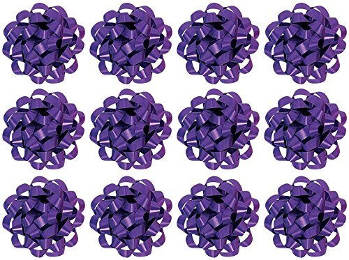 The Gift Wrap Company  Decorative Confetti Gift Bows, Large, Purple, pack of 12