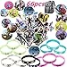 Fort nite Party Supplies 66pcs with Bracelets Kids Birthday Party Favors - GLOW IN THE DARK 14 Fort nite Badge Pins 12 Set of 40 Stickers Variety Waterproof Car Bicycle Luggage Computer Stickers Kids Adults