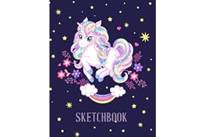 Sketch Book: Drawing Notebook with Magical Unicorn, Drawing Book (size 8.5 x 11) Sketch Book for kids.