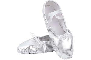 Nexete Ballet Dance Shoes Split-Sole Slipper Flats Ballet Dance PU Leather Shoes for Toddler Girl Kid Women