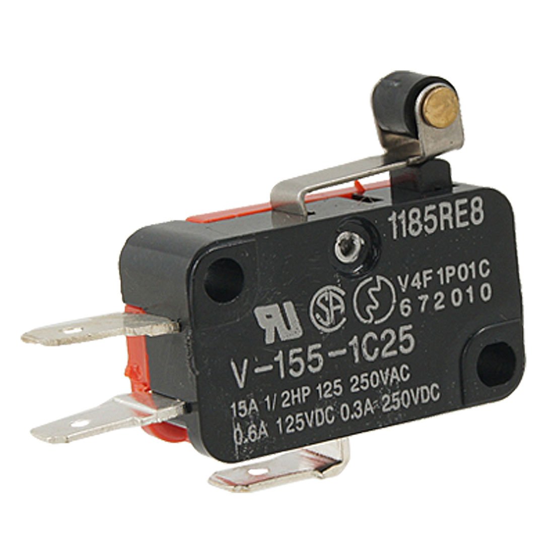 Sourcingmap V-155-1C25 Micro Limit Switch Short Roller Lever SPDT Snap Action Home