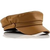 KORIXINE Faux Leather Newsboy Hat for Women Vintage Classic Costume Beret Cap for Men Sailor Fiddler Caps
