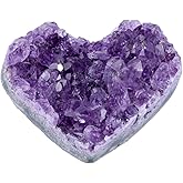 CrystalTears Amethyst Healing Crystal Geode Cluster Heart Amethyst Rock Quartz Crystals Mineral Stones Natural Raw Gemstone Specimen for Reiki Meditation Home Decor Crystal Gifts 1.57”-1.97”