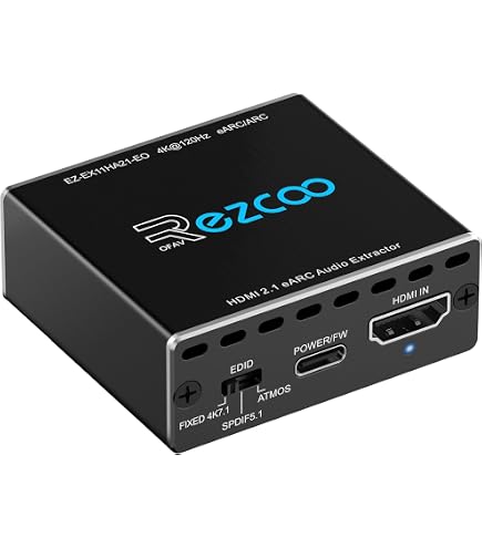 4K@120Hz HDMI 2.1 eARC Audio Extractor Atmos ARC CEC VRR ALLM EDID