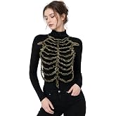 Skeleton Rib Cage Chest Armor, PU Foam Harness for Halloween Cosplay