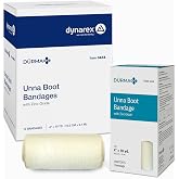 Dynarex D&uuml;rma+ Unna Boot Bandages with Zinc Oxide - Maintains Moist Environment and Provides Compression for Leg Ulcers, Edema, Sprains - 4" x 10 yds - Case of 12 Rolls