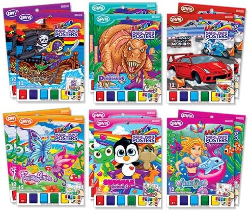 Savvi Assorted Magic Paint Poster Books (12-Pack)