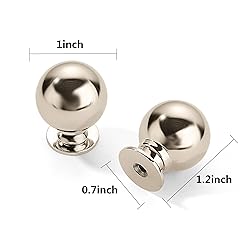 CABDM 10 Pack 1 Inch Vintage Ball Polished Nickel