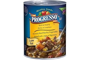 Progresso Rich & Hearty Soup, Savory Beef Barley Vegetable, 18.6 oz, 12 Pack by Progresso