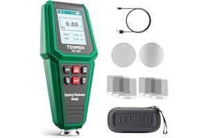 TESMEN TCG-2001 Paint Thickness Gauge for Cars, Digital Paint Meter with Data Bar Graph, 4-Way Backlit Color Screen, Car Paint Mil Thickness Tester with Limit Alarm for Used Car Buyers - Green