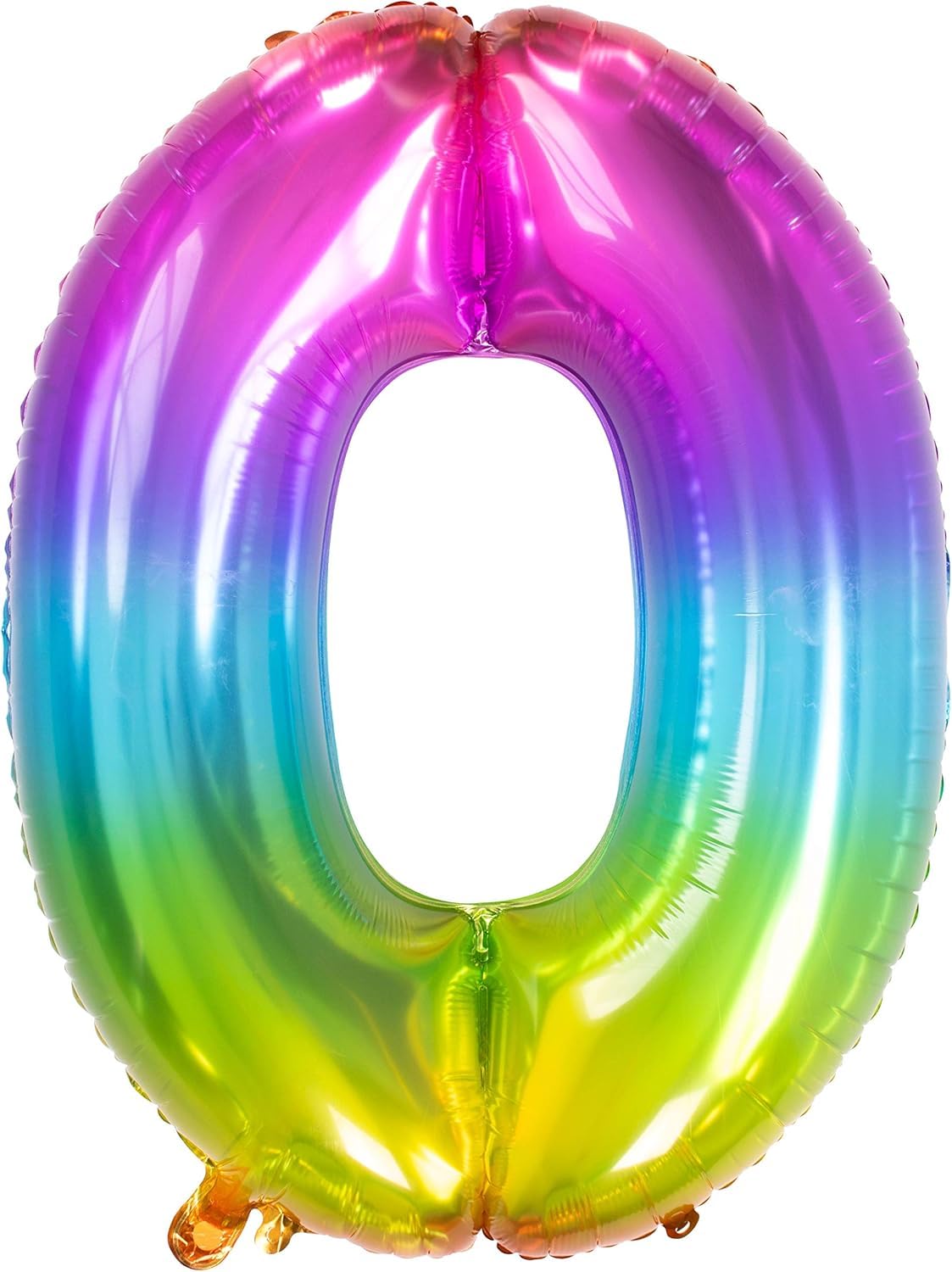 Folat 63240 Foil Balloon Yummy Gummy Rainbow Number 0-86 cm, Multi Colors, 86cm