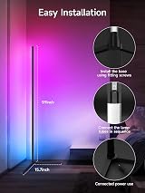 Tyute LED Floor Lamp RGB Corner Lamp with App Remote Music Sync 150cm view 6