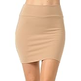 Trendy Street Basic Double-Layer Cotton Simple Stretchy Tube Pencil Mini Skirt