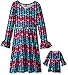 Dollie & Me Girls' Brushed Sweater Knit Polka Dot Floral Printed Dress