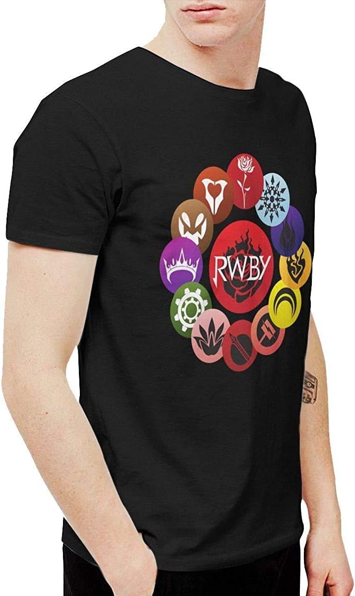Mens Cool RWBY Ruby T Shirts and Washed Denim Hat Casquette Black