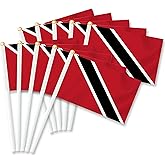 25 PCS Trinidad and Tobago Handheld Small Flag, Trinidad-and-Tobagoans Hand held Mini Decor Decoration Banner