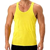 YAKER Men's Gym Tank Tops Y-Back Workout Muscle Tee Athletic Workout Fitness Vest T-Shirts