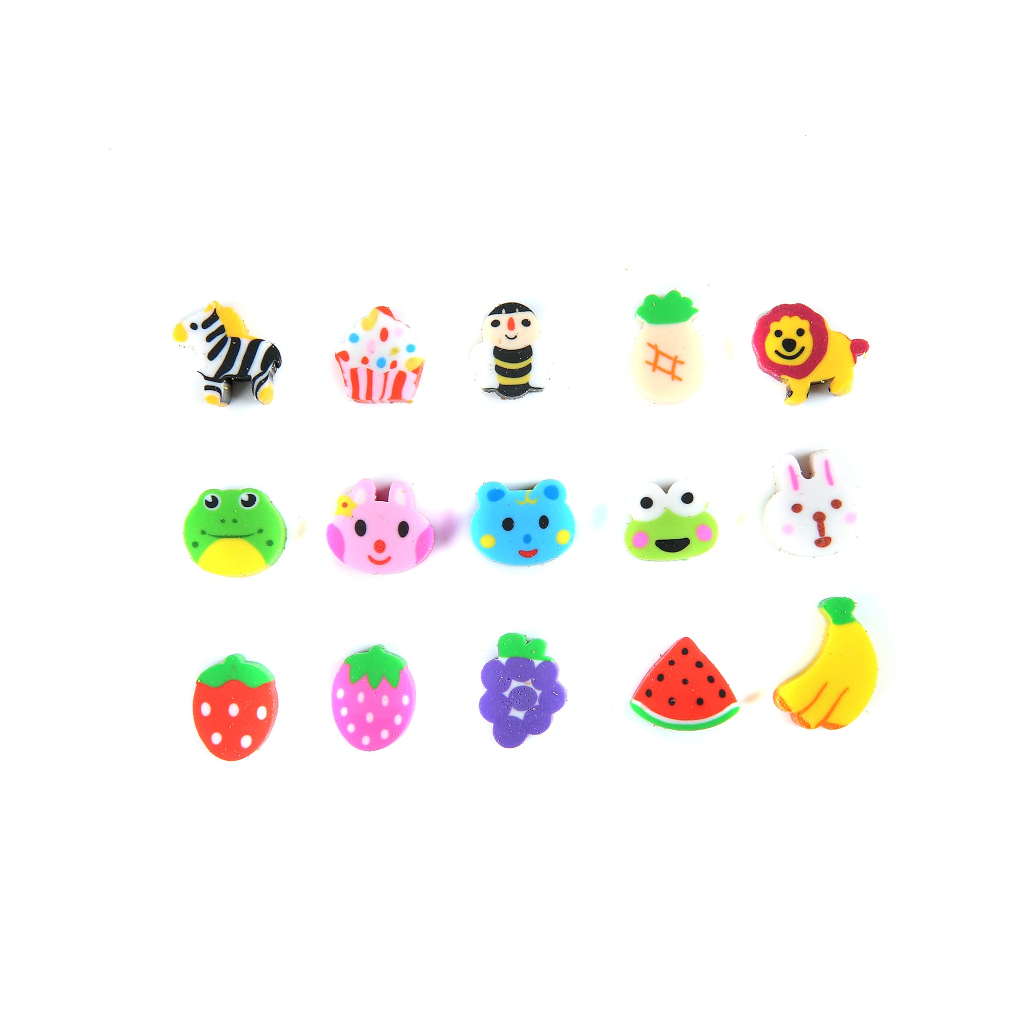300 PCS Mini Animal Fruit Erasers, Bulk Tiny Novelty Pencil Erasers Assortment for Kids for Party Favor, Gift Filling, and School Home Work Rewards
