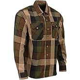 Milwaukee Leather MNG11667 Men's Brown and Beighe Long Sleeve Cotton Flannel Shirt