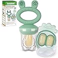 Haakaa Baby Fruit Food Feeder & Mini Freezer Nibble Tray Combo, Breastmilk Popsicle Molds for Baby Cooling Relief, BPA Free S