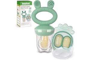Haakaa Baby Fruit Food Feeder & Mini Freezer Nibble Tray Combo, Breastmilk Popsicle Molds for Baby Cooling Relief, BPA Free S