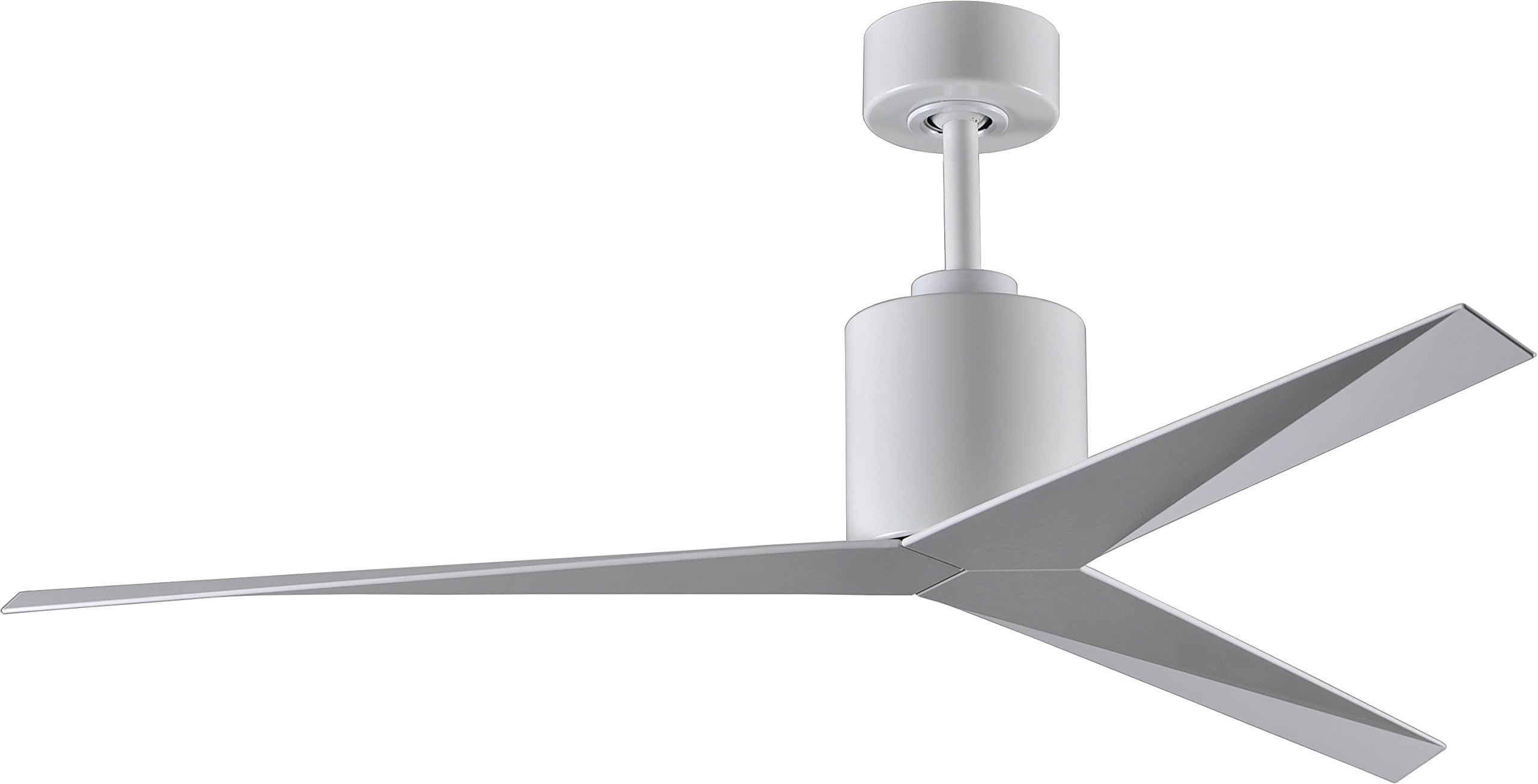 Matthews EK-WH-WH Eliza Outdoor/Indoor Wet Rated 56" Ceiling Fan with Remote & Wall Control, 3 ABS Blades, Silent DC Motor, Gloss White
