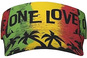 SUYXKOP Rasta Lion Jamaican Reggae Love Sport Sun Visor Adjustable Sun Hat Empty Top Baseball Cap Uv Protection Sun for Men and Women