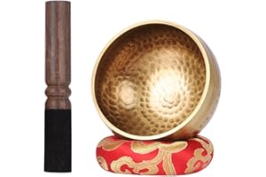 Biggo Tibetan Singing Bowl Set-Meditation Sound Bowl for Yoga,Mindfulness,Chakra Healing,Self-Regulation,Handcrafted(3.2Inch)