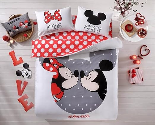 Minnie Mouse Comforter Love Kiss Mickey Mouse White Full Bedding Set Mickey Mouse Bedroom Minnie Mouse Bedroom White Bed Set