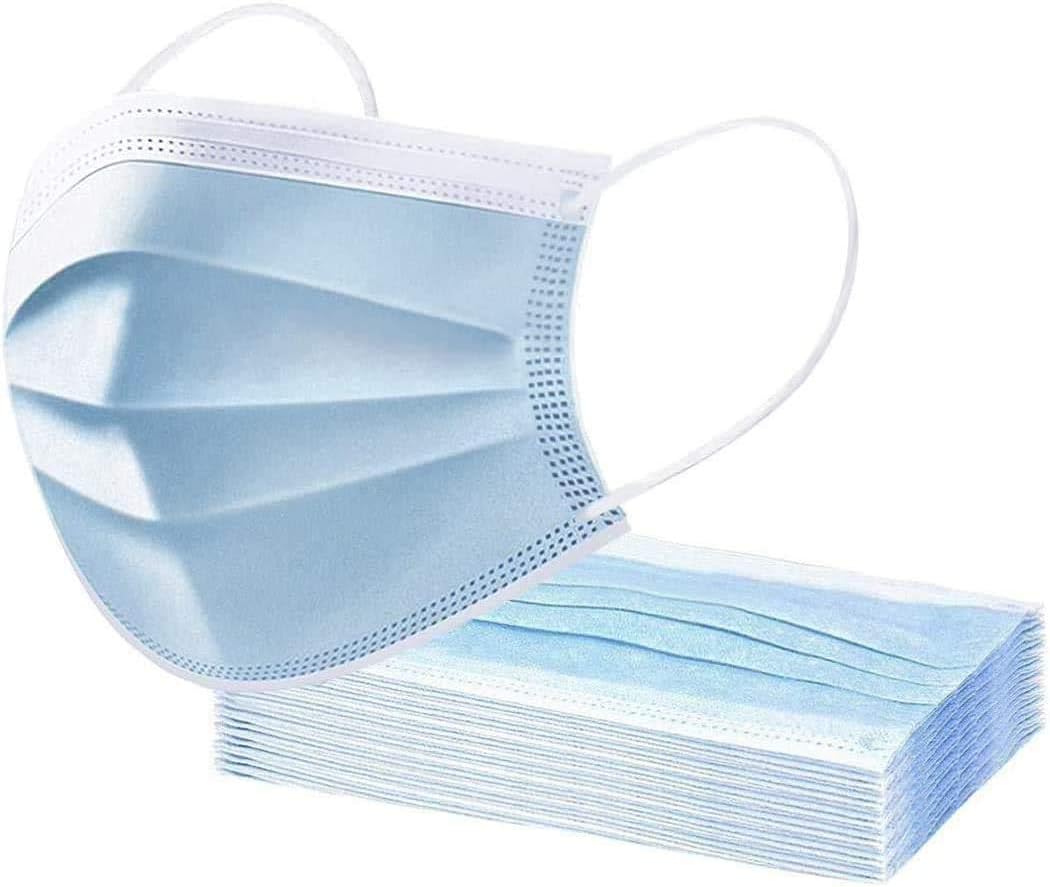 UK Stock Fast Ship Protection Mask 3-Ply Ear_Loop Blue Disposable Surgical Masks Supplied in Sealed Bag - Pack of 1 - UK Stock Fast Ship