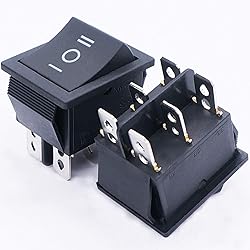 TWTADE / 5Pcs Black ON/Off/ON DPDT 6 Pin 3 Position