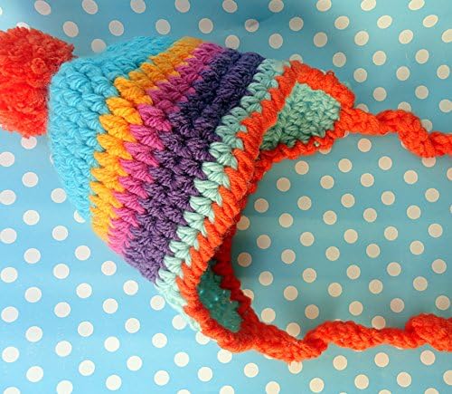 Baby Kids Rainbow Hat with Pompom