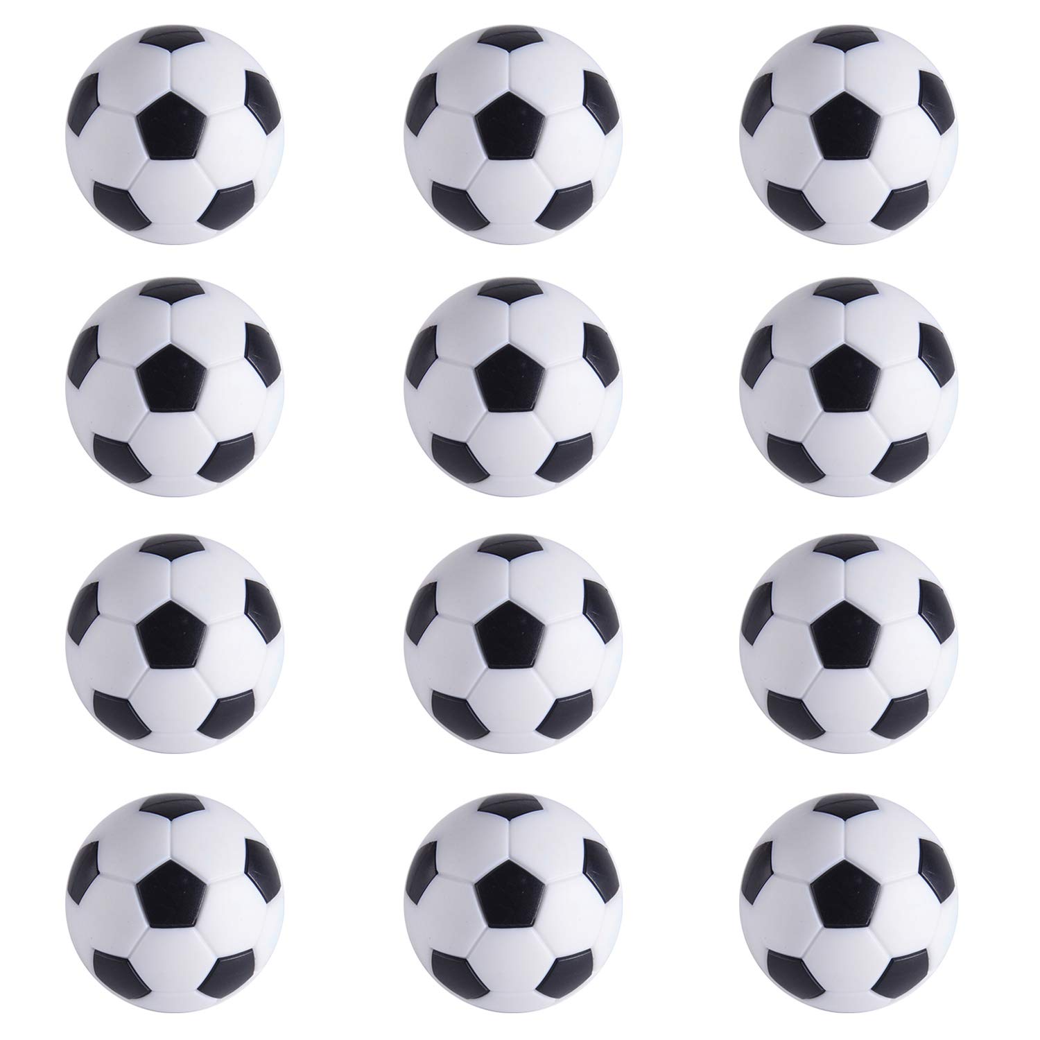 Table Soccer Ball Mini Foosballs, 32mm Table Soccer Replacement Balls Tabletop Soccer Balls for Home Office Football Table Game (Black & White)