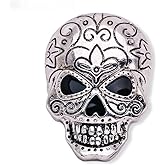 Vintage Skull Head Brooch Pin Skeleton Rose Flower Pins Clip Lapel Shawl Sweater Scarves Dress Suit Backpacks Badge Hat Brooches Pins Fashion Halloween Jewelry Gifts for Women Girls Men Accessories