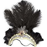 Goenb Mardi Gras Headband, Mardi Gras Headband for Women Showgirl Carnival Feather Headpiece for Hawaii Costume Party