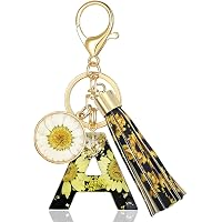 SELOVO Cute Initial Keychain For Women & Girls - Letter Key Chain With Cherry Charm & Tassel - View #6
