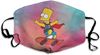 Amazon.com: Soft Unisex Bart-Simpson Print Face Masks for Outdoor Mouth ...